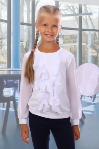 Блузка детская "2431" вискоза (цвет белый)