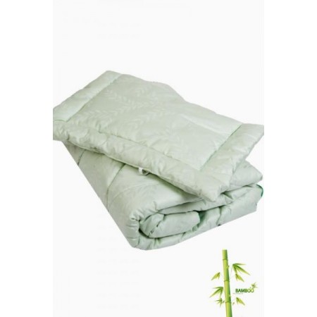 Набор детский "Бамбук" одеяло и подушка, сатин жаккардовый (цвет зеленый)