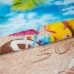 Полотенце пляжное "Отпуск" вафельное полотно (цвет голубой)