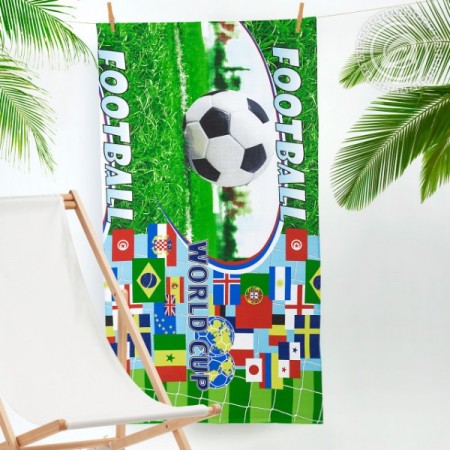 Полотенце пляжное "Спорт" вафельное полотно (цвет зеленый)