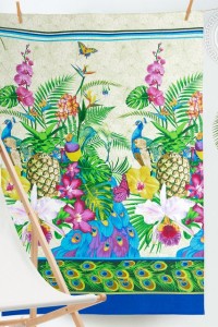 Полотенце пляжное "Гавайи" вафельное полотно (цвет зеленый)