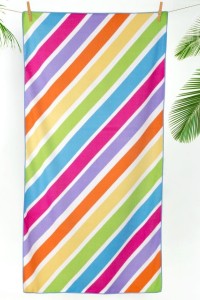 Полотенце пляжное "Радужные полосы" махра (цвет разноцветный)