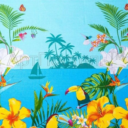 Полотенце "Багамы" вафельное полотно (цвет голубой)