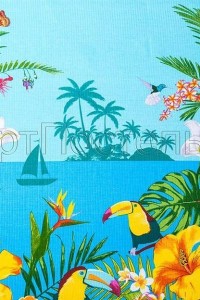 Полотенце "Багамы" вафельное полотно (цвет голубой)