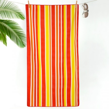 Полотенце пляжное "Полоса оранжевая" махра (цвет оранжевый)