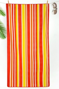 Полотенце пляжное "Полоса оранжевая" махра (цвет оранжевый)
