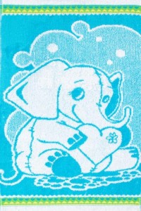Полотенце "Слоненок" махровое (цвет бежевый, бирюзовый)