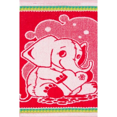 Полотенце "Слоненок" махровое (цвет бежевый, красный)