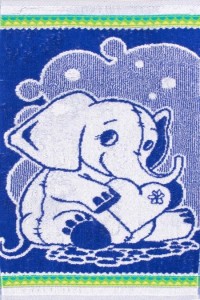 Полотенце "Слоненок" махровое (цвет бежевый, синий)