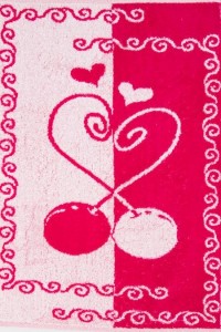 Полотенце "Вишенки" махровое (цвет бежевый, красный)
