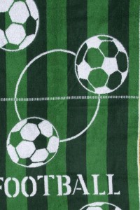 Полотенце "Футбол" махровое (принт, цвет зеленый)