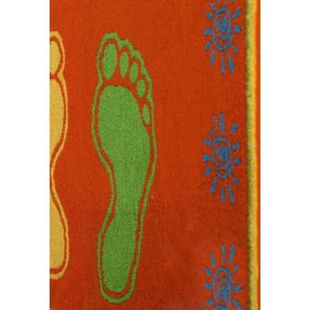 Полотенце "Ножки" махровое (принт, цвет красный)