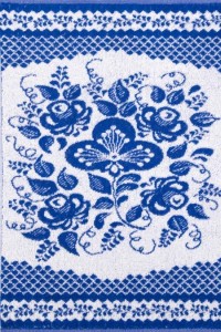 Полотенце "Гжель" махровое (принт, цвет синий, белый)