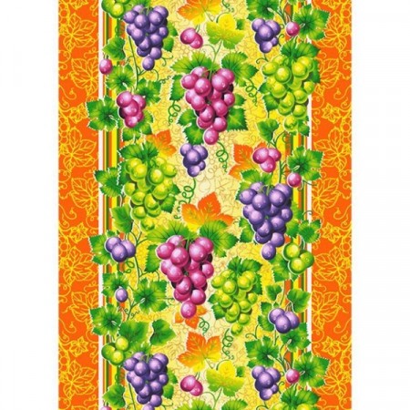 Полотенце кухонное "Виноград" вафельное полотно (цвет оранжевый)