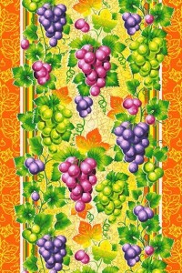 Полотенце кухонное "Виноград" вафельное полотно (цвет оранжевый)