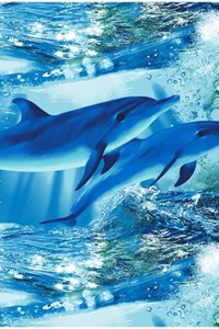 Полотенце "Дельфинарий" вафельное полотно (цвет синий)