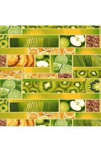Полотенце "Тропический остров" вафельное полотно (цвет зеленый)