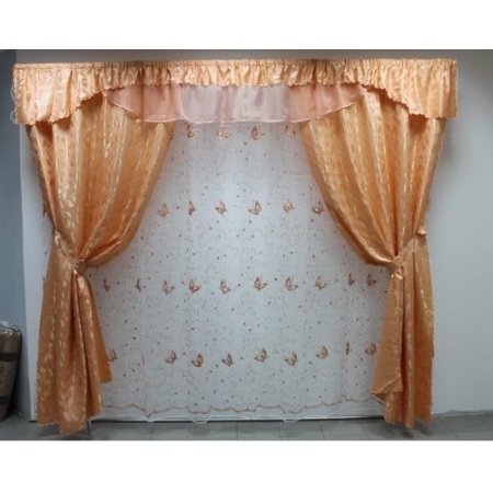 Комплект штор "Дуэт" ткани компаньоны (цвет золотой)