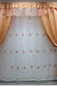 Комплект штор "Дуэт" ткани компаньоны (цвет золотой)