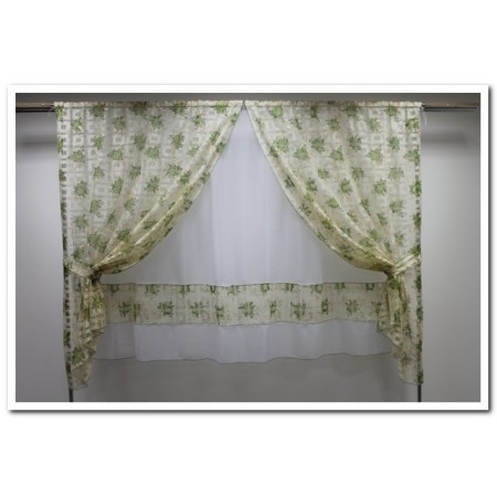 Комплект штор "Кармелита" ткани компаньоны (цвет зеленый)