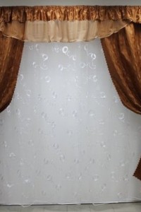 Комплект штор "Дуэт" ткани компаньоны (цвет бронзовый)