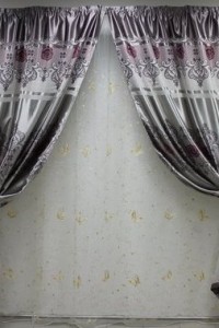 Комплект штор "Классика" атлас (цвет серый)
