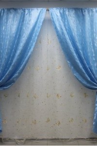Комплект штор "Классика" шелк (цвет голубой)