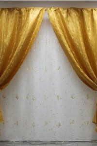 Комплект штор "Классика" шелк (цвет золотой)