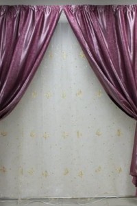 Комплект штор "Классика" блекаут (цвет сиреневая полоса)