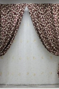 Комплект штор "Классика" блекаут (цвет коричневый - вензеля)