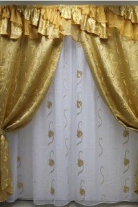 Комплект штор "Фантазия" ткани компаньоны (цвет золотой)