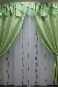 Комплект штор "Фантазия" ткани компаньоны (цвет зеленый)