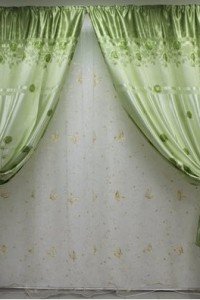 Комплект штор "Классика" атлас (цвет зеленый)