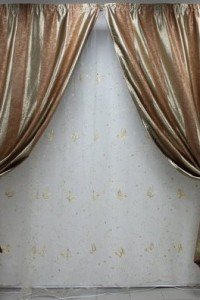 Комплект штор "Классика" блекаут (цвет полоса бронза)