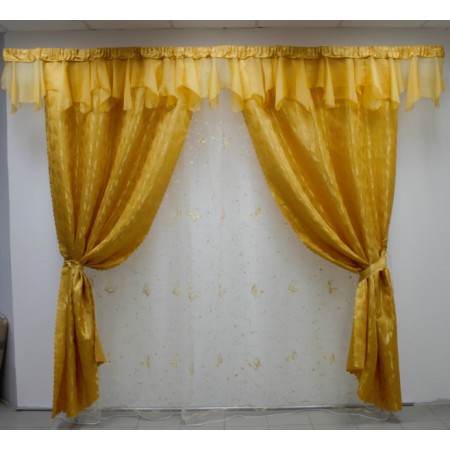 Комплект штор "Ламбада" ткани компаньоны (цвет золотой)