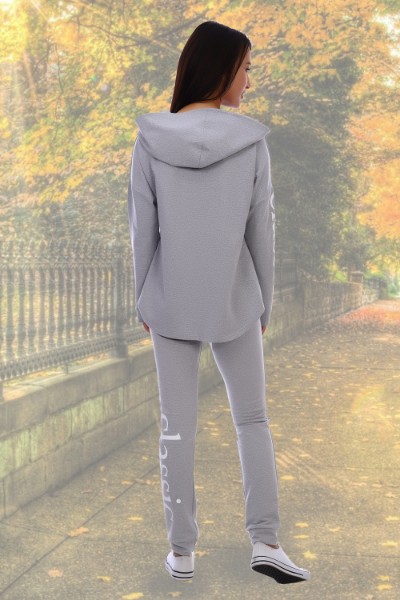 Костюм женский "543" футер двухнитка с лайкрой (цвет серый)