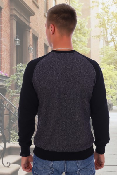 Джемпер мужской "Гамлет" мулине, футер двухнитка с лайкрой (цвет черный)