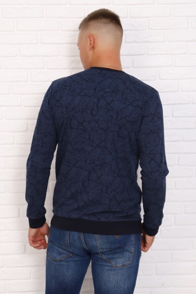 Толстовка мужская "11032" футер двухнитка с лайкрой (цвет синий)