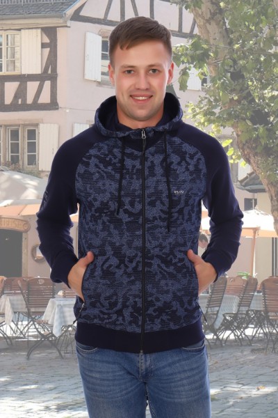 Толстовка мужская "Сталь" футер двухнитка с лайкрой (цвет индиго)